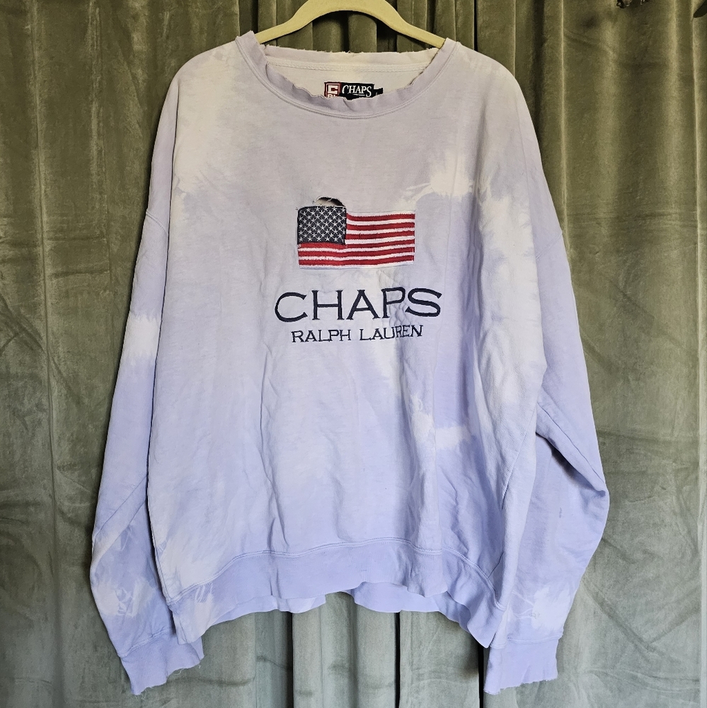 Vintage Skater Motoboho Grunge Preppy Oversized Distressed Tie Died Sweatshirt
